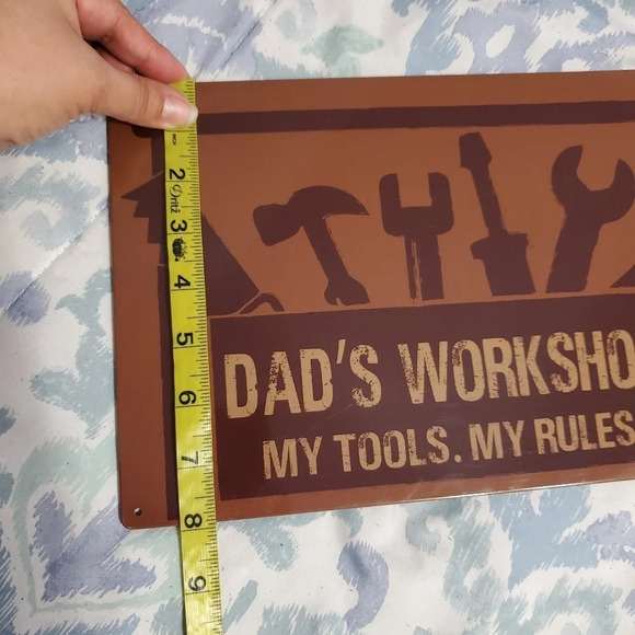 🔥 Dad's Workshop Metal Tin Sign Wall Mounted Garage Man Cave - Picture 3 of 4